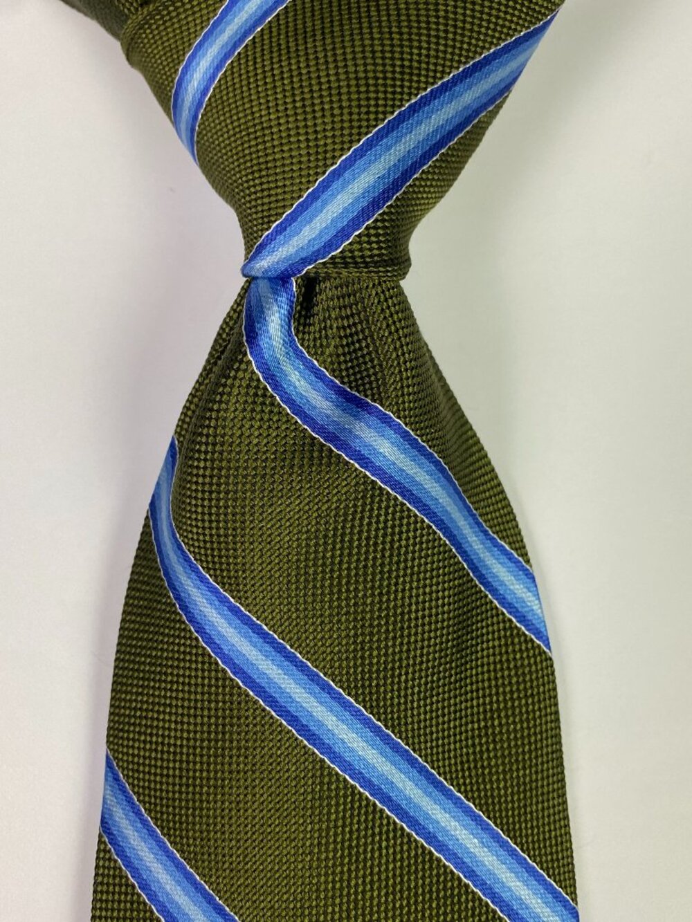Brooks Brothers Tie LONG Green Blue Striped Silk Preppy NEW NWT Repp